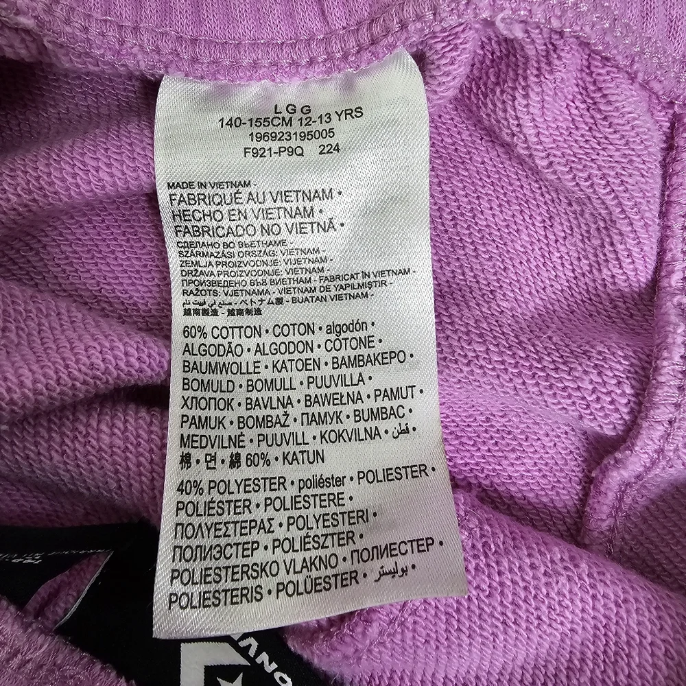 Converse Girls Lilac Purple Terry Athletic Shorts Size Large